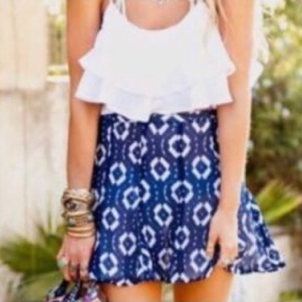 Show Me Your MuMu Abstract Skater Chiffon Mini Skirt M - Picture 2 of 7